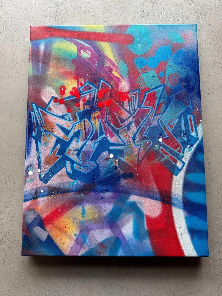 Stash/Josh Franklin 18x24 Original Spraypaint Graffiti On Canvas Signed 2020