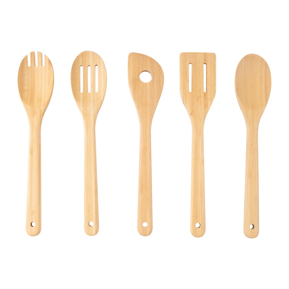 Mainstays 5pk 100% Natural Bamboo Kitchen Tools Set