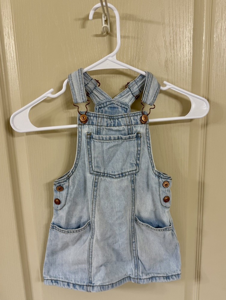 Wonder Nations 3T Denim Overalls Dress Light Blue Girls Size 3T