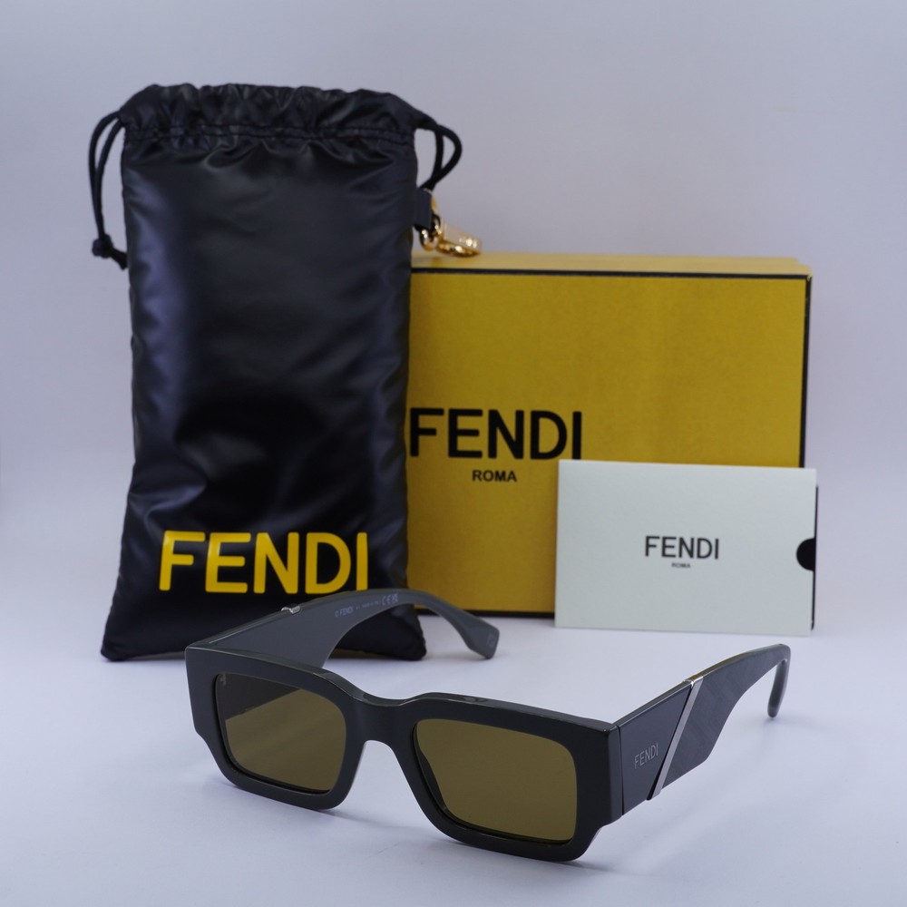 Fendi FE40131I 20E Shiny Grey Brown 51-20-150 Authentic Sunglasses