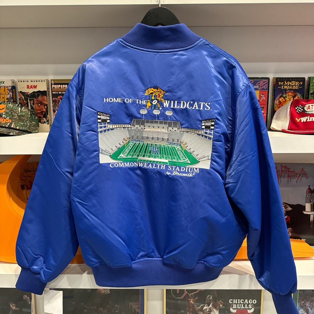 Vintage 1994 Kentucky Wildcats Embroidered satin jacket Large Football