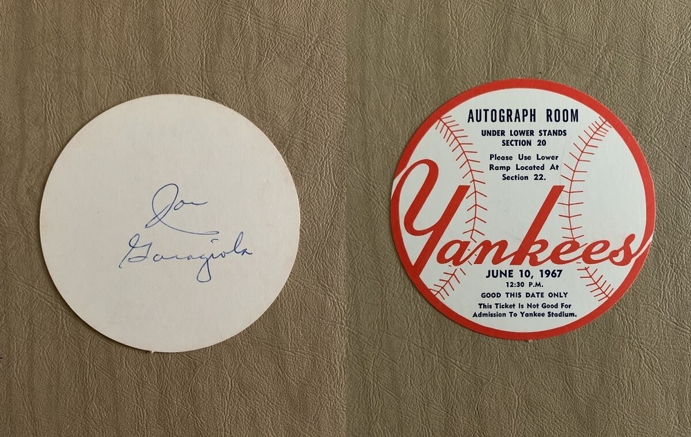 Joe Garagiola Autograph New York Yankees Baseball Announcer Autograph Room 1967