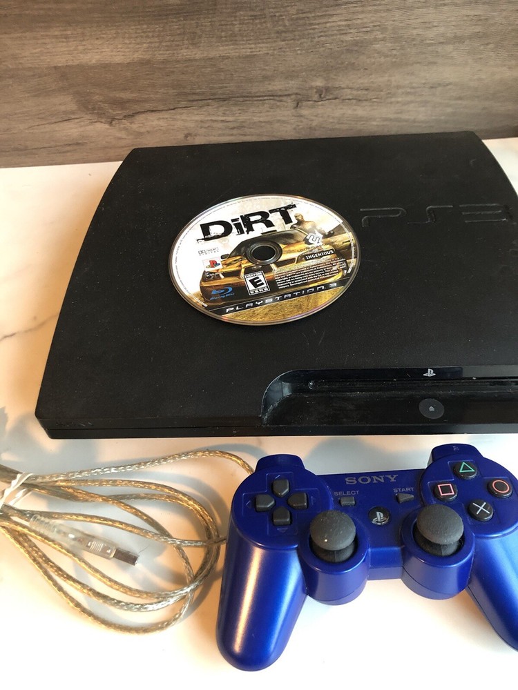 Sony PlayStation 3 Slim 160GB Black Console with Controller and Dirt Game CECH-3001A