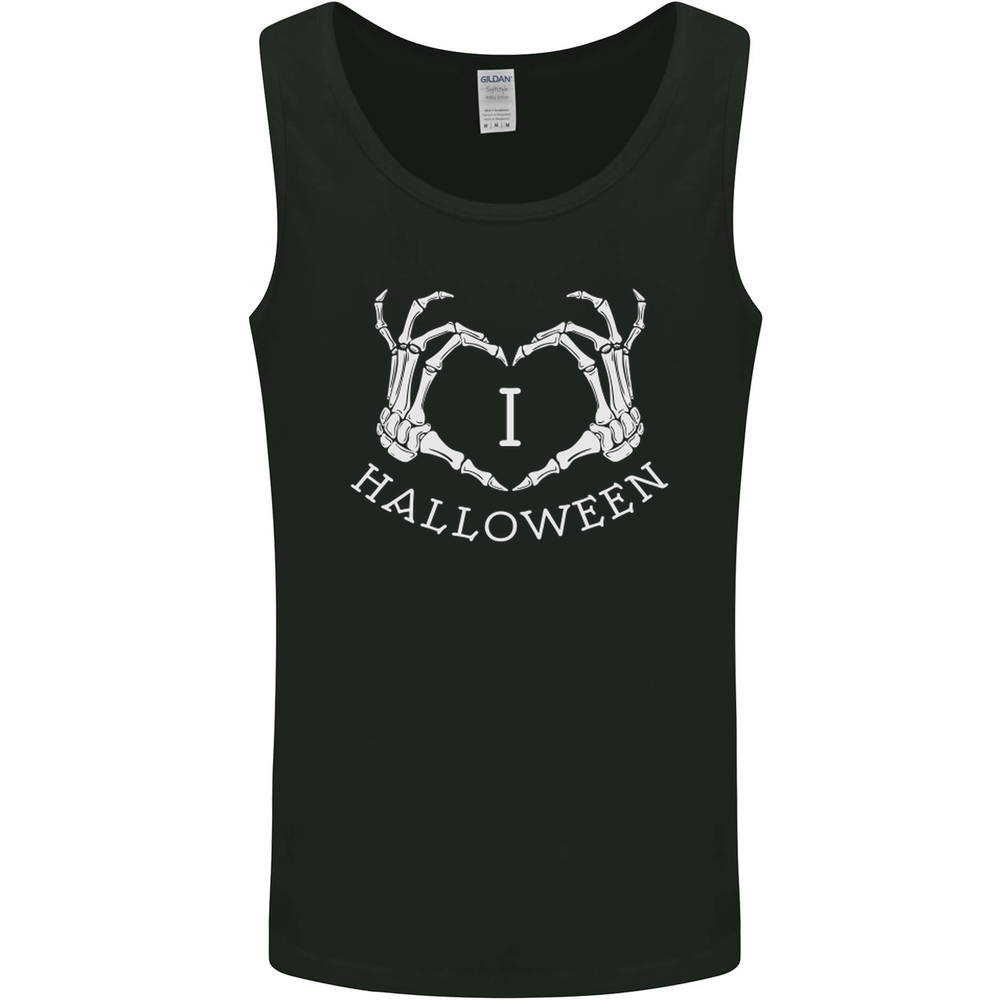 I Love Halloween Funny Skeleton Hand Skull Mens Vest Tank Top