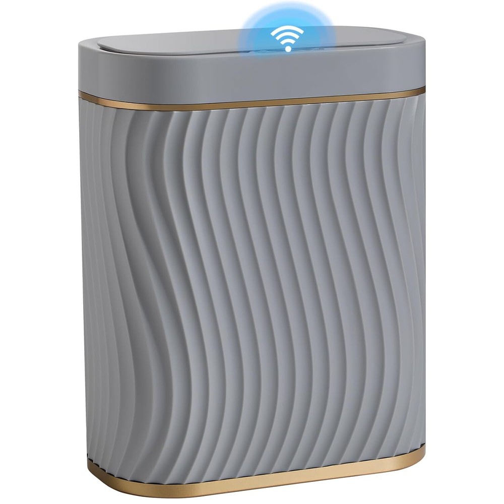 Bathroom Small Trash Can with Automatic Touchless Lid, 2.6 Gallon Smart Garbage