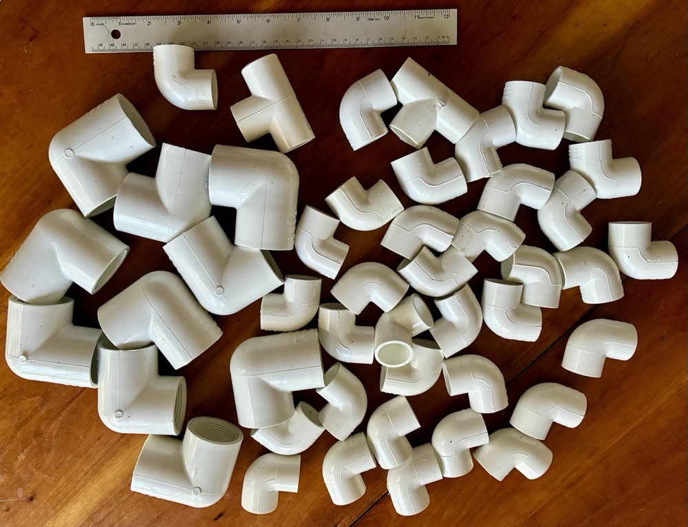 PVC Fittings Lot 47pcs SCH 40 Elbows 3/4” & 1-1/4” + Tees Charlotte
