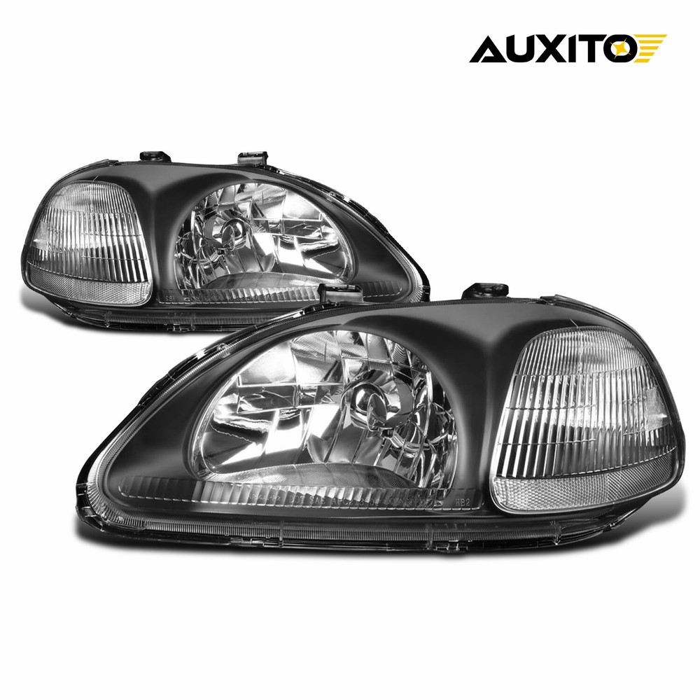 FIT 1996-98 HONDA CIVIC EJ/EM/EK Black HOUSING CLEAR CORNER SIGNAL HEADLIGHTS