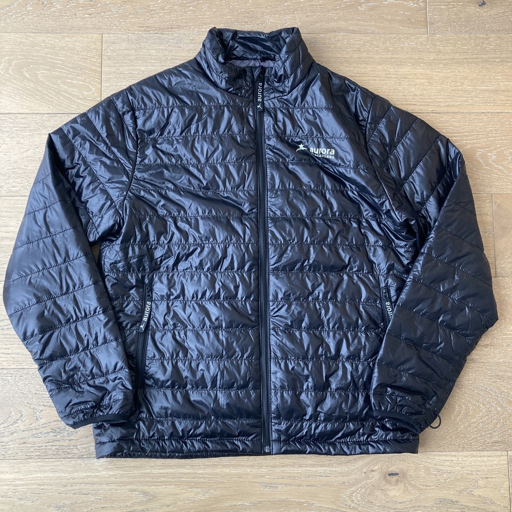 Womens Puffer Jacket Size Large 3M Thinsulate Black Full Zip Lightweight Padded