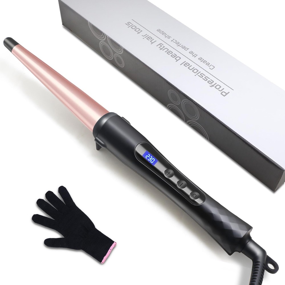 Tapered Hair Curling Wand 1/2 to 1 Inch for All Hair Types Professional Styling Iron