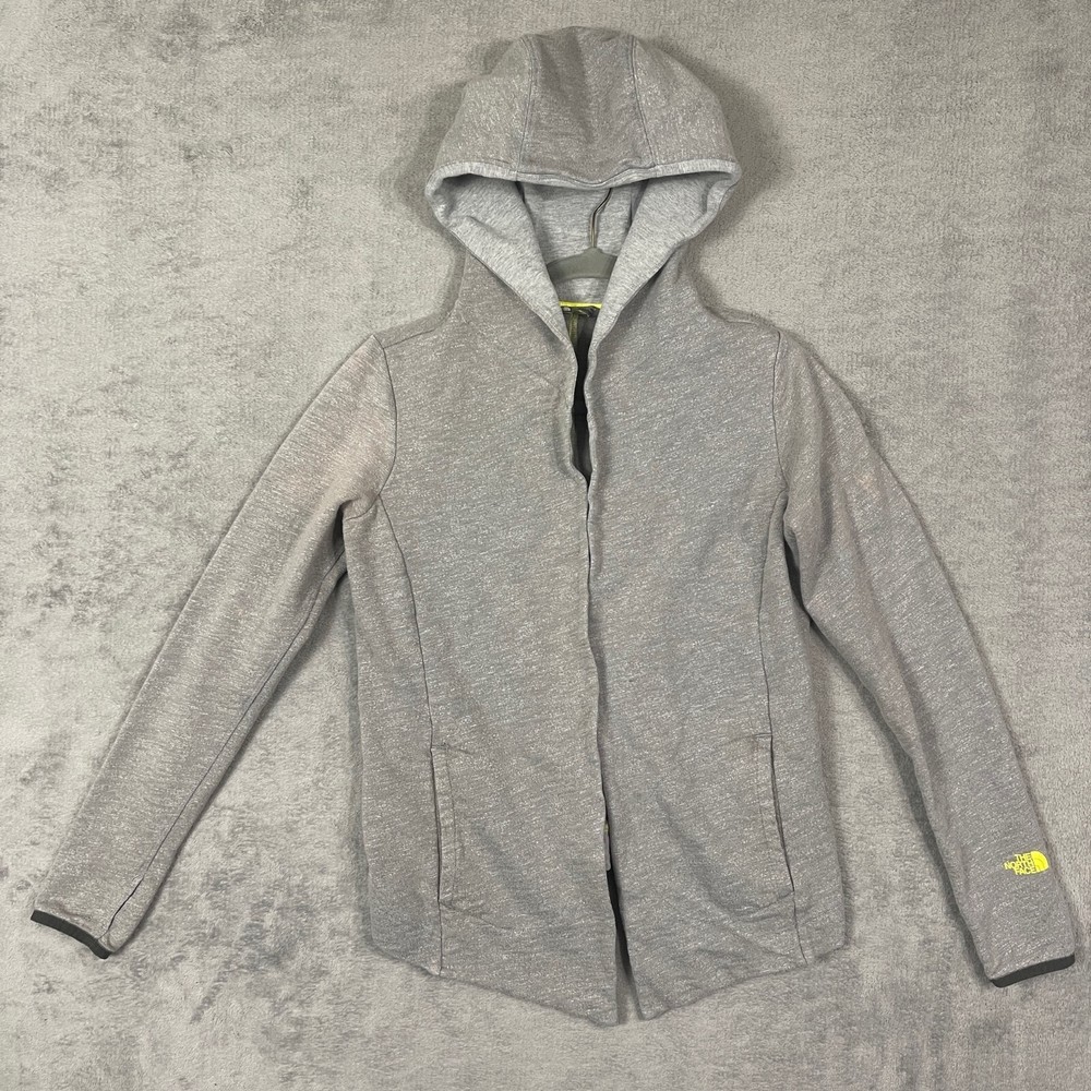 The North Face Womens Medium Gray Lightweight Hooded Open Jacket