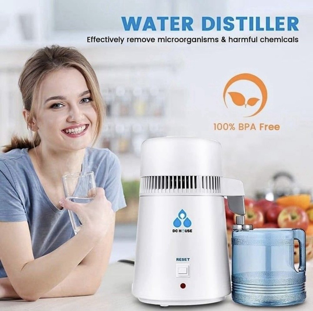 DC HOUSE 1 Gallon Water Distiller Machine, 750W 4L Pure Distilled Water Maker Ma
