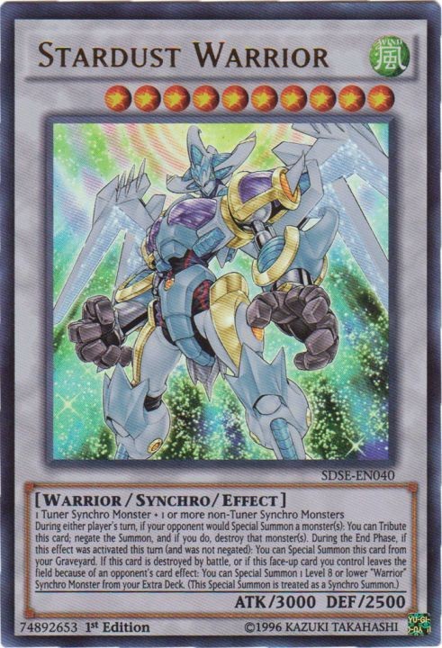 Stardust Warrior SDSE-EN040 Ultra Rare 1st Edition NM Synchron Extreme Playmat  