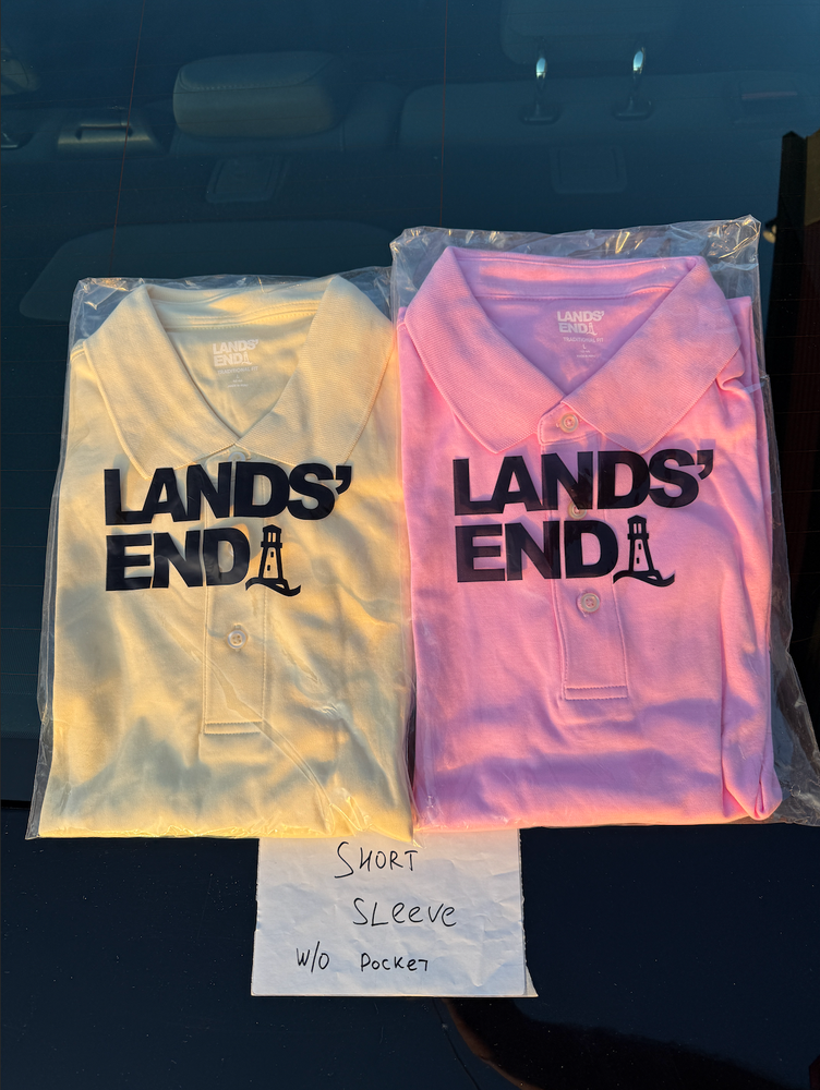 Set of 2 Lands’ End Polo Shirt – Men’s Size L, Short Sleeve, Cotton Supima Knit