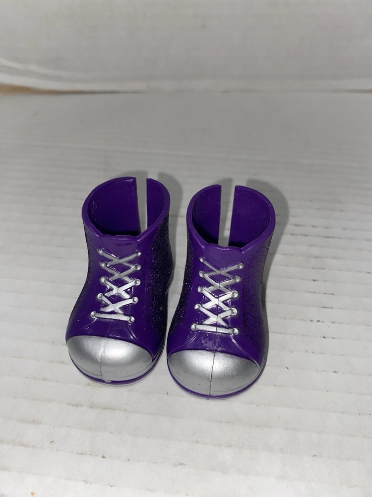 American Girl Wellie Wishers Purple Glitter Rock Star High Top Boots