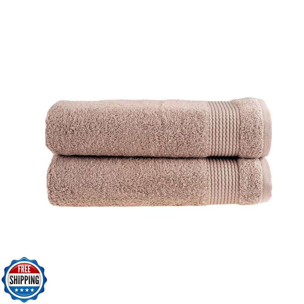HALLEY Turkish Cotton Towels (Pack of 2) Bath Towels Super Soft Highly Absorb