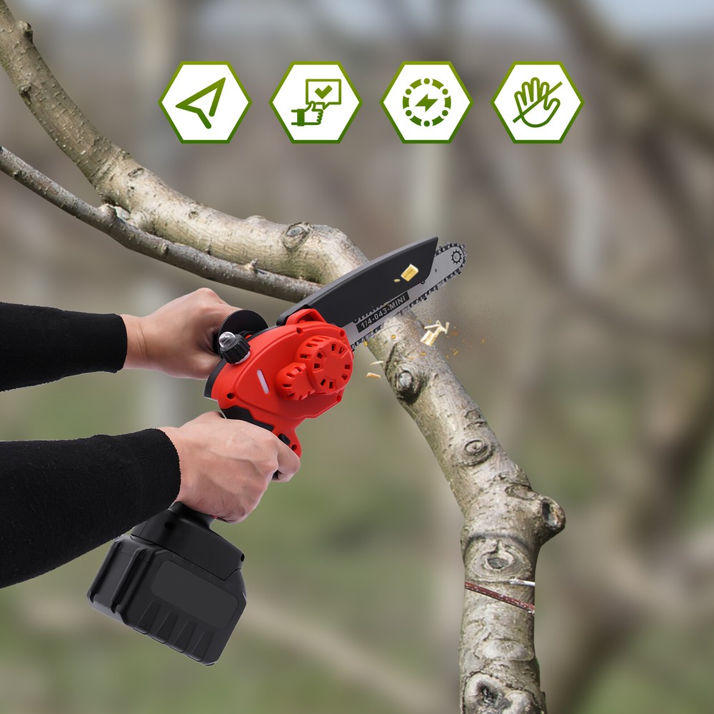 21V Brushless Cordless Chainsaw 8 Inch with Battery and Charger