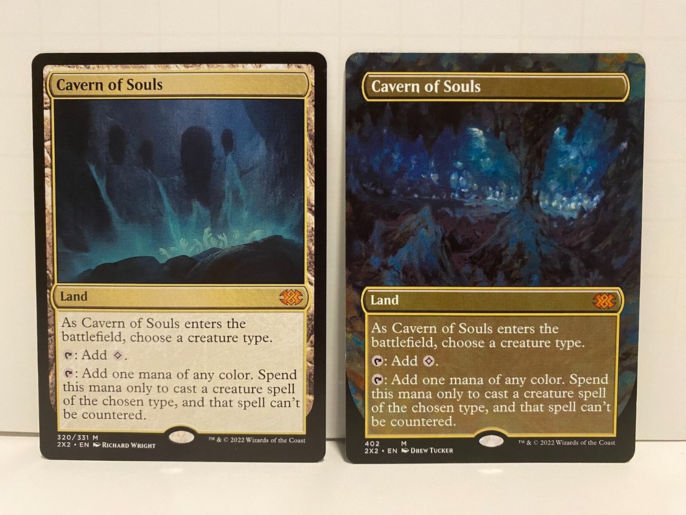 x1 NM Cavern of Souls (Borderless) x1 NM Normal Cavern Double Masters 2022 MTG