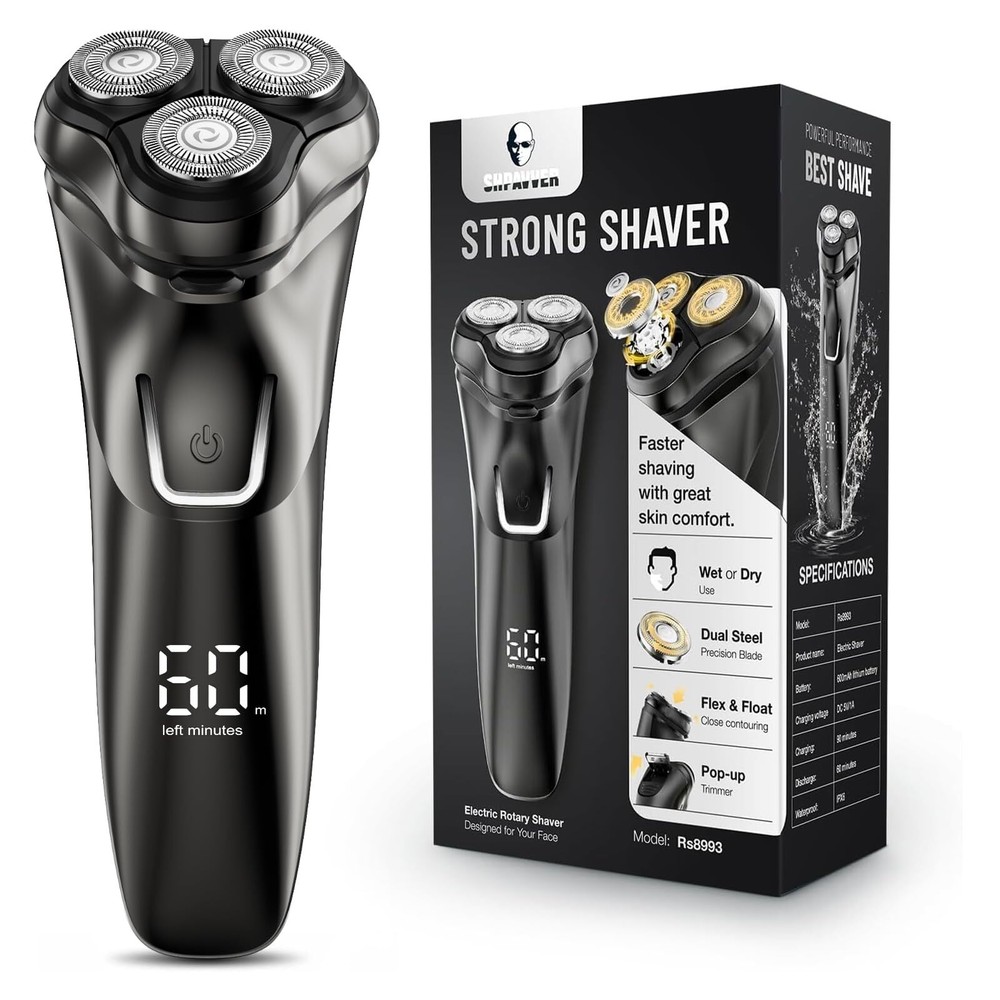 Electric Razor for Men, Electric Shaver for Men, Rechargeable Wet Dry Shaver ...