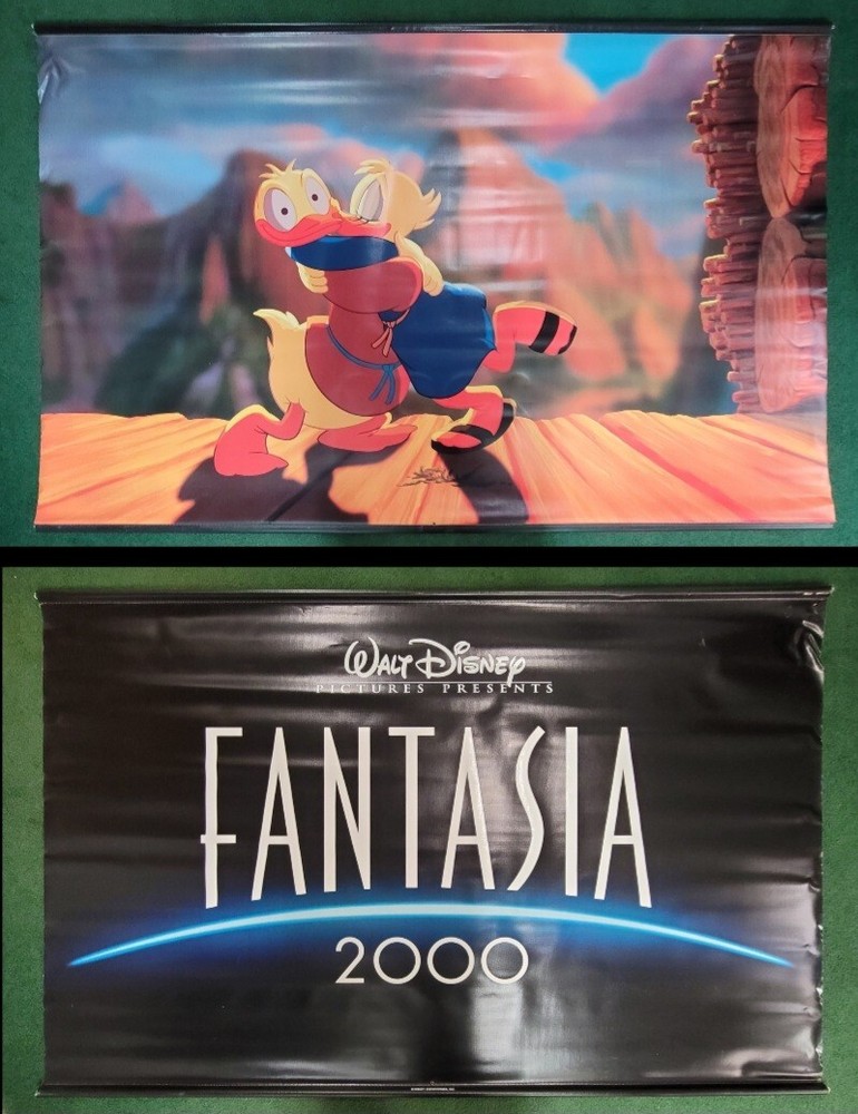 Disney Fantasia 2000 Vintage Movie Theater Double Sided Vinyl Banner Donald Duck