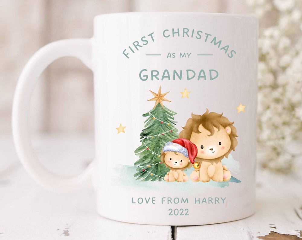 Grandpa First Christmas Mug Cup Grandad 1st Christmas Present 2022 New Dad Gift