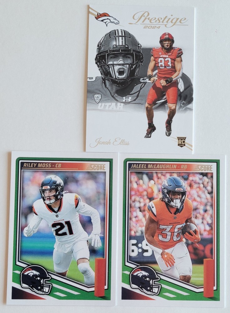 3 Card Lot- Denver Broncos 🏈 (Riley Moss, Jonah Elliss RC, Jaleel McLaughlin)