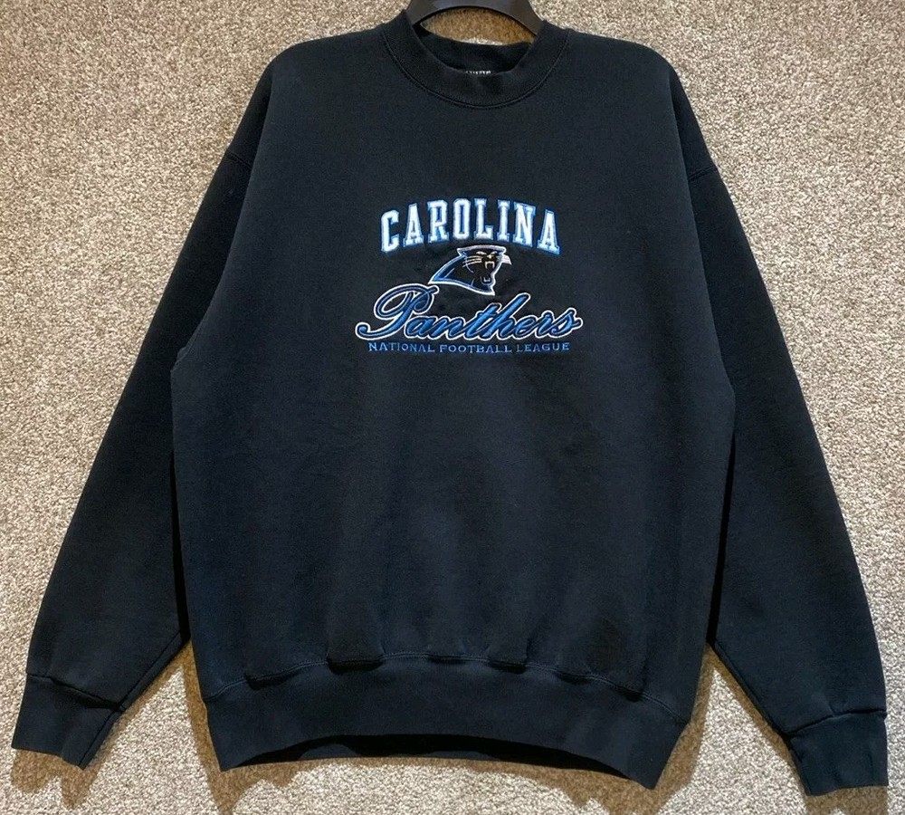 Vintage 90s NFL Mens Carolina Panthers Embroidered Crewneck Sweatshirt Size XL