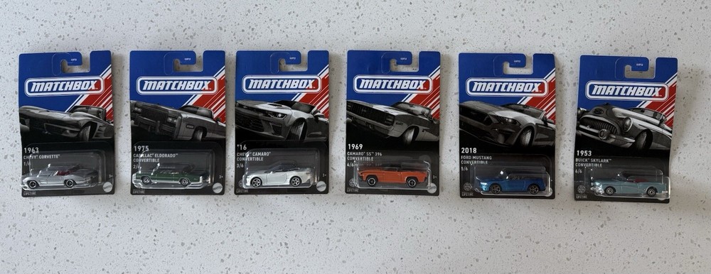 2024 Matchbox American Convertibles Complete 6 Car Set Walmart Exclusive
