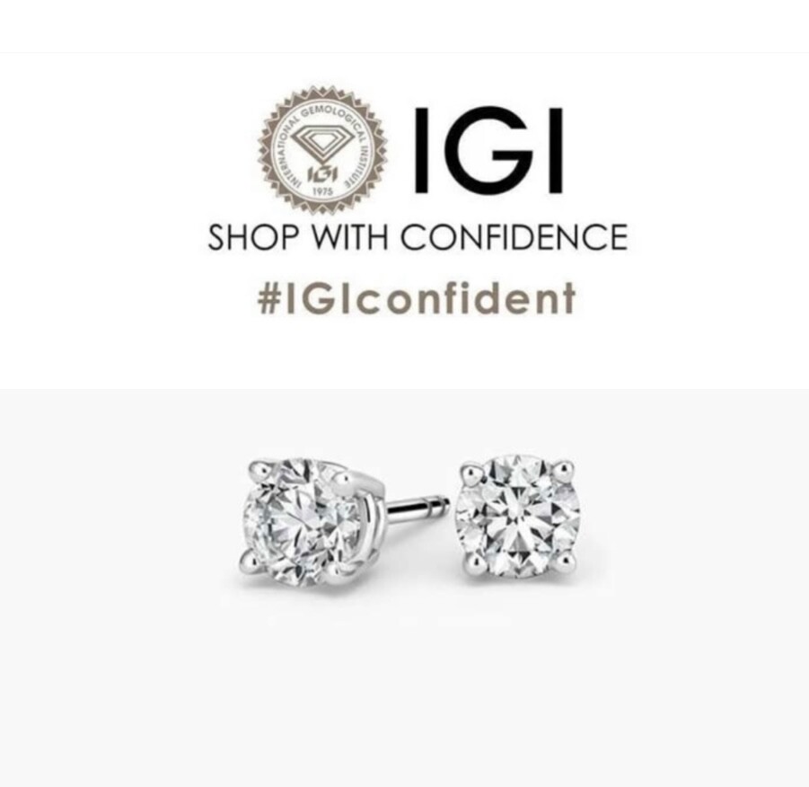 0.50 Ct D/VS IGI-Certified Lab Diamond Stud Earrings Seasonal Deal-image