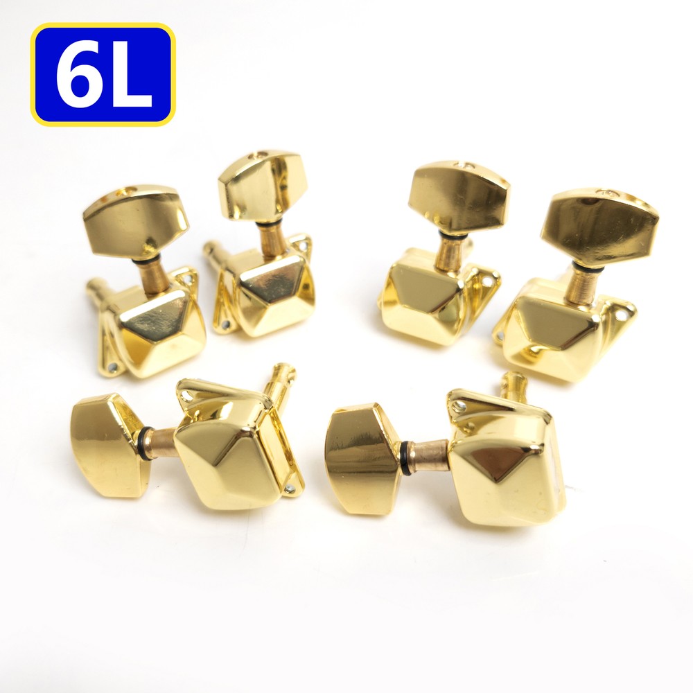 Guitar Tuning 6R Semiclosed Pegs Tuner Machine Heads Gold for Acoustic Guitar