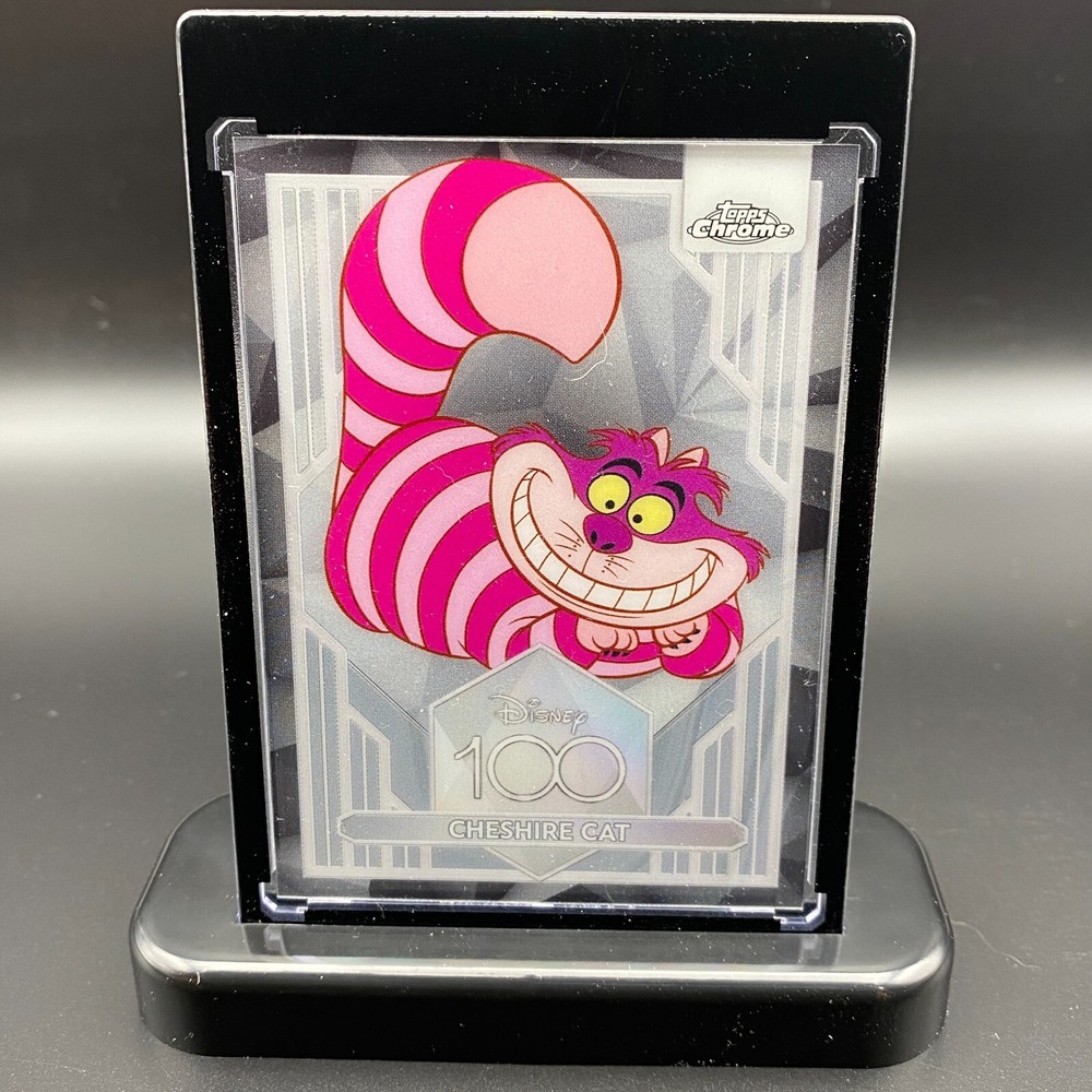 Cheshire Cat Display Collectible Gift Disney 100 Topps Chrome Card Wonderland