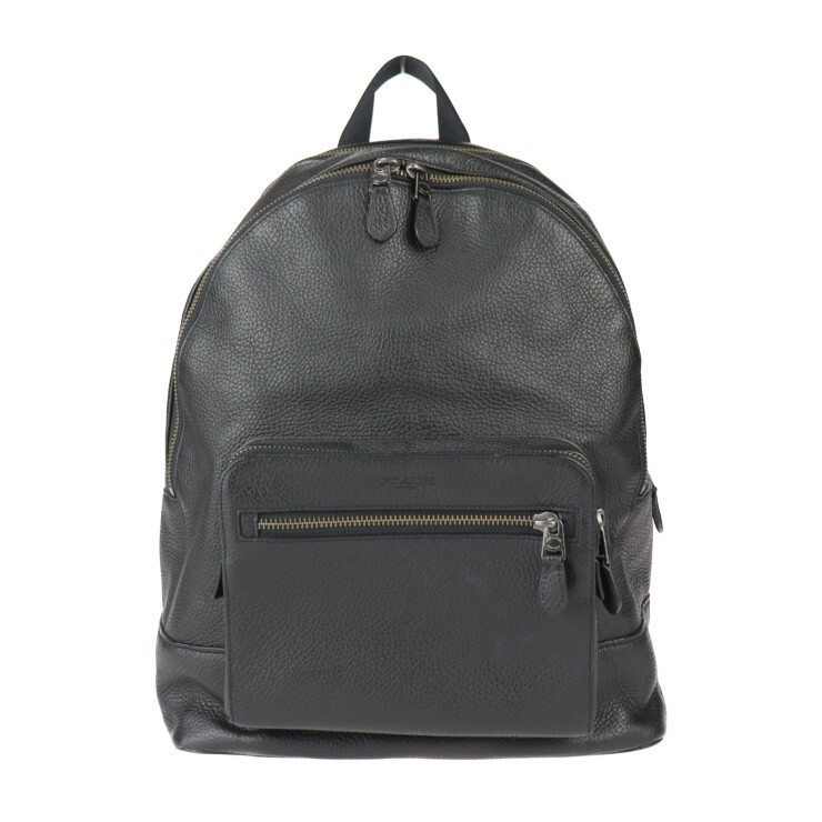 Excellent Condition COACH Pebbled Leather Black Backpack F23247 Rucksack Daypack