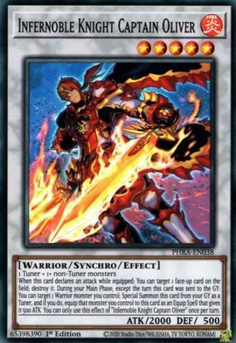 Infernoble Knight Captain Oliver PHRA-EN038 Super Rare 1st Edition Light Attribute