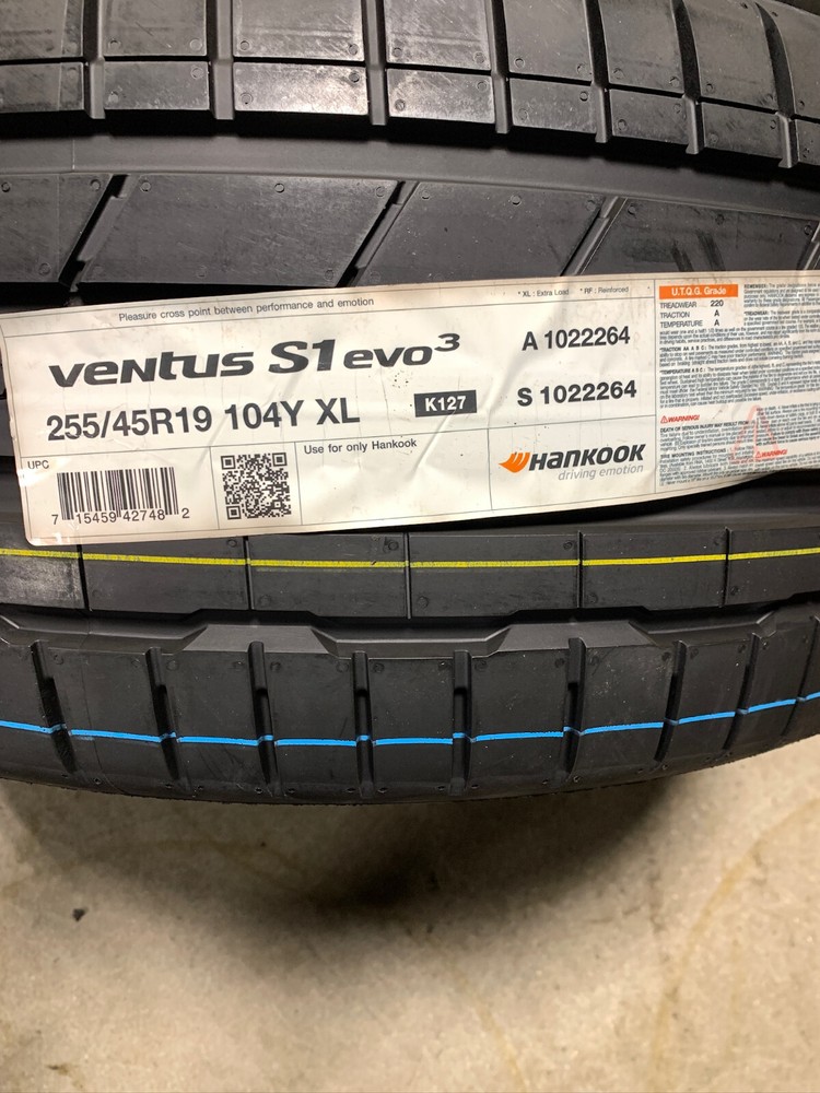4 New 255 45 19 Hankook Ventus S1 Evo3 Tires