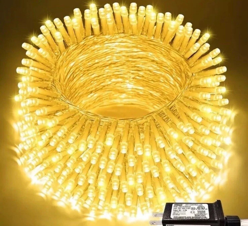 JMEXSUSS 2 Pack Solar String Lights Outdoor 200 LED 76ft Waterproof