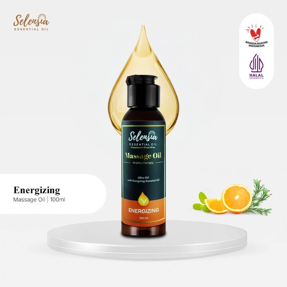 Selensia Energizing Aromatherapy Massage Oil – 100% Natural Mood Enhancer 100ml or 250ml