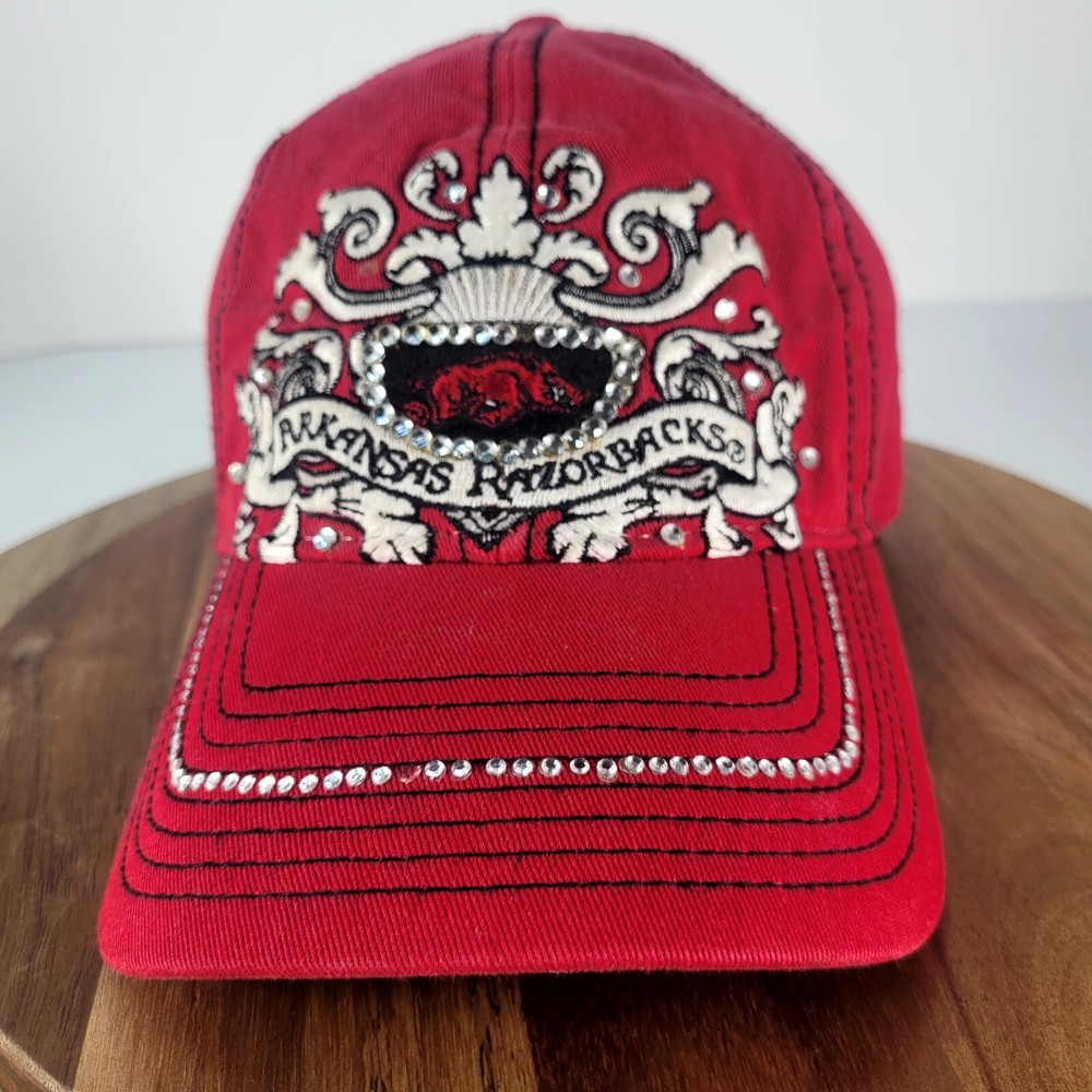 NCAA Arkansas Razorbacks Adjustable Studded Women's Hat for Team Sports
