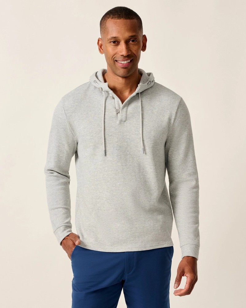 johnnie-O Kester Textured Hoodie Light Gray Size M