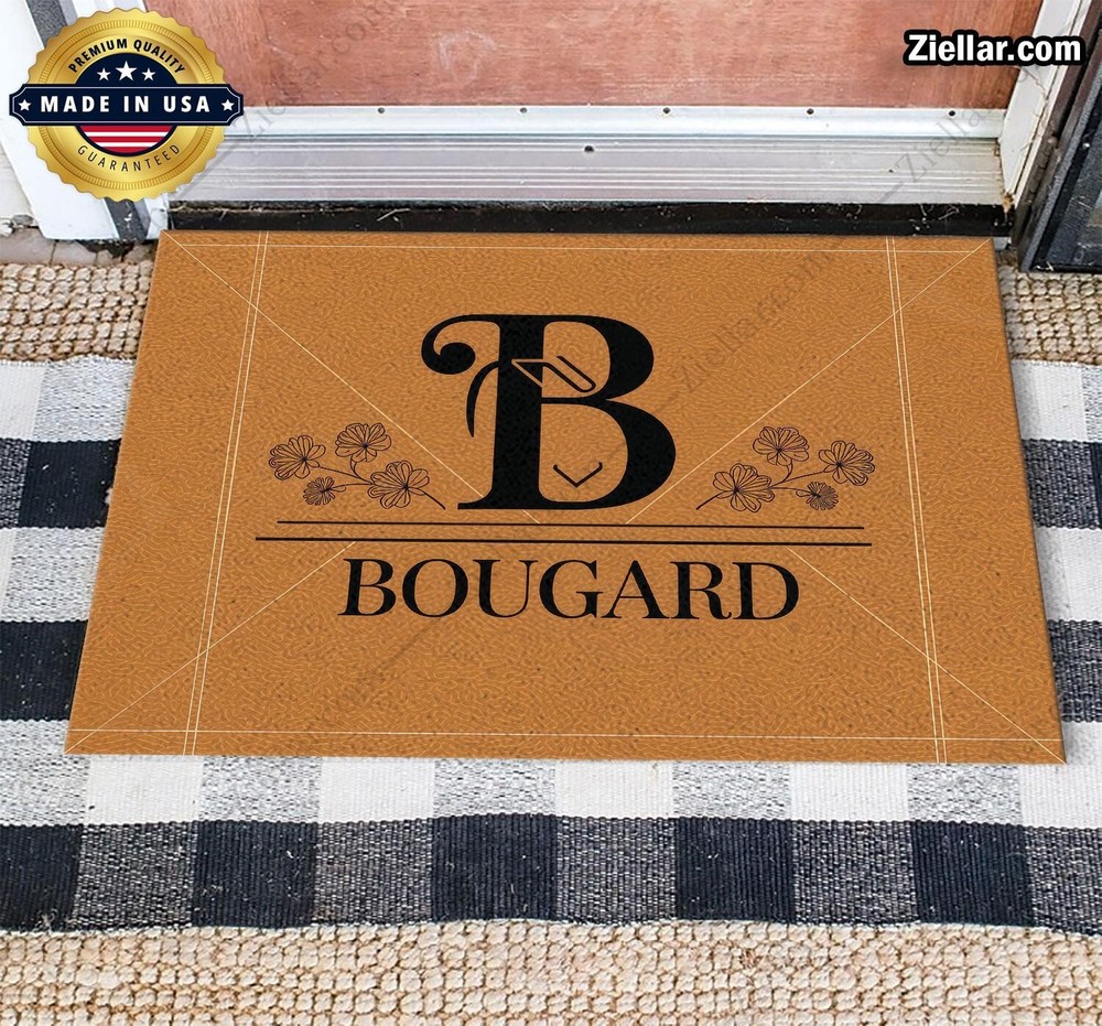 Personalized Initial B Monogram Doormat Custom Text Rug for Front Door