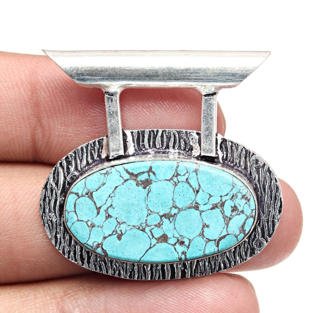 Tibetan Turquoise Gemstone Necklace Gift For Women 1.25 Inch