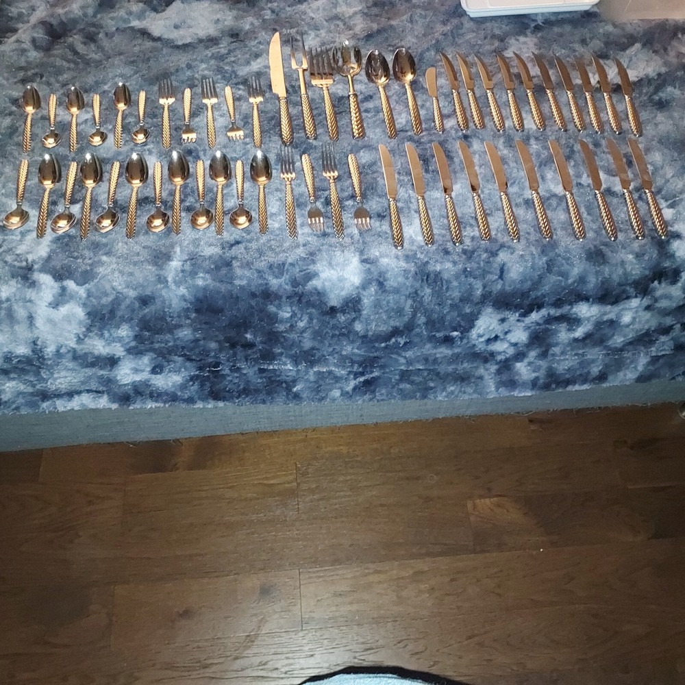 64 Piece Ralph Lauren EQUESTRIAN BRAID Stainless Steel circa 1991 Flatware