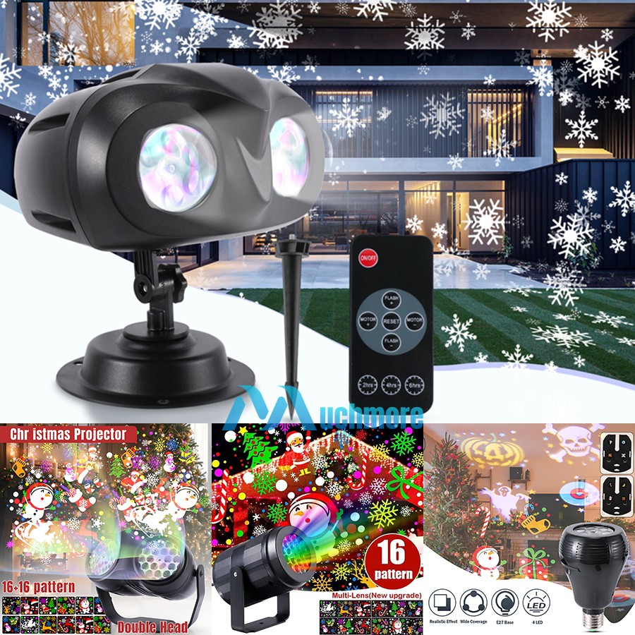 Christmas Projector Laser Lights, HD Dynamic Snowflake Snowfall Landscape Light
