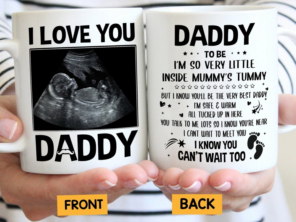 Personalized I Love You Daddy Pregnancy Scan Photo Mug Custom Ultrasound Baby