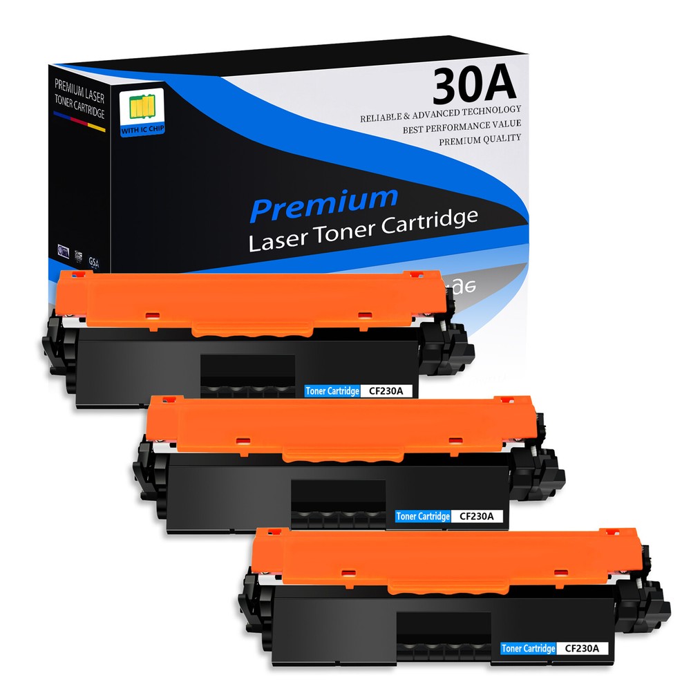 3PK Black CF230A 30A Toner Cartridge for HP LaserJet Pro M203dw M227d M227sdn Printers  