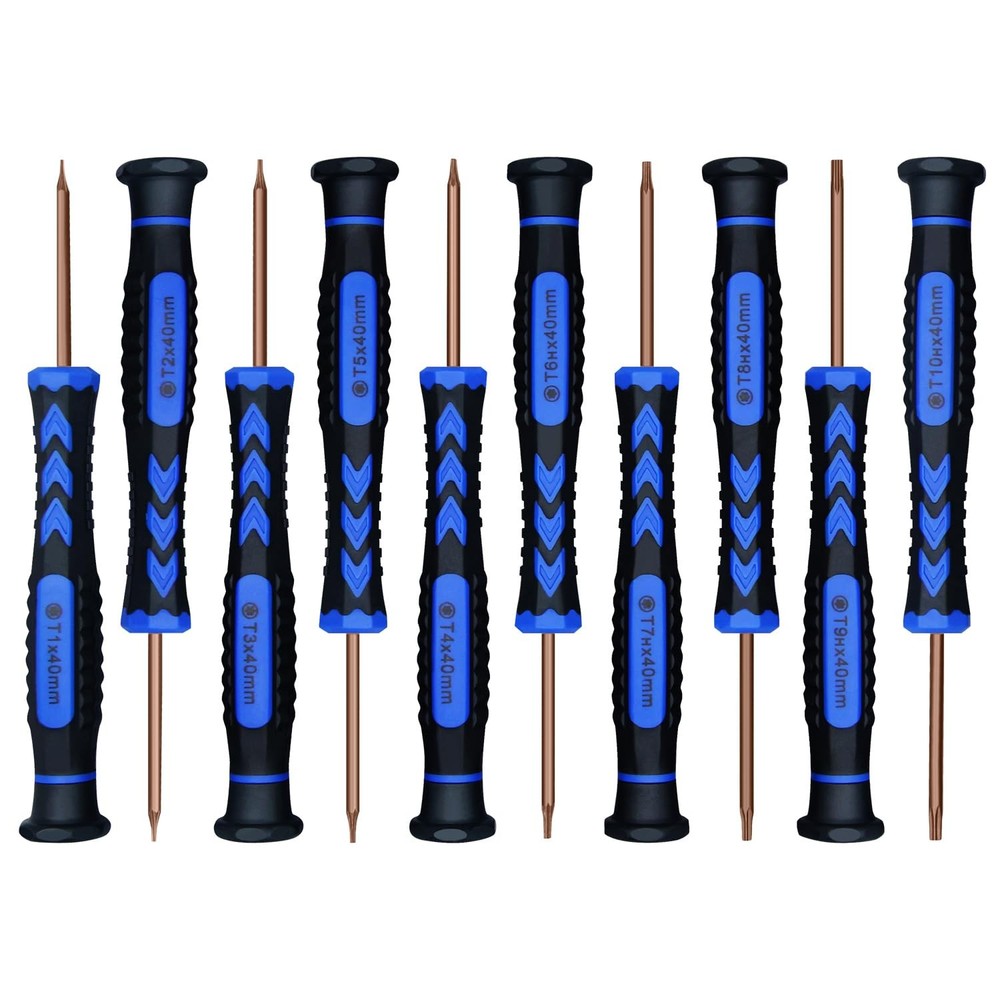 14-in-1 S2 Steel Torx Screwdriver Set with T1 to T10 Security Bits for Precision Repair