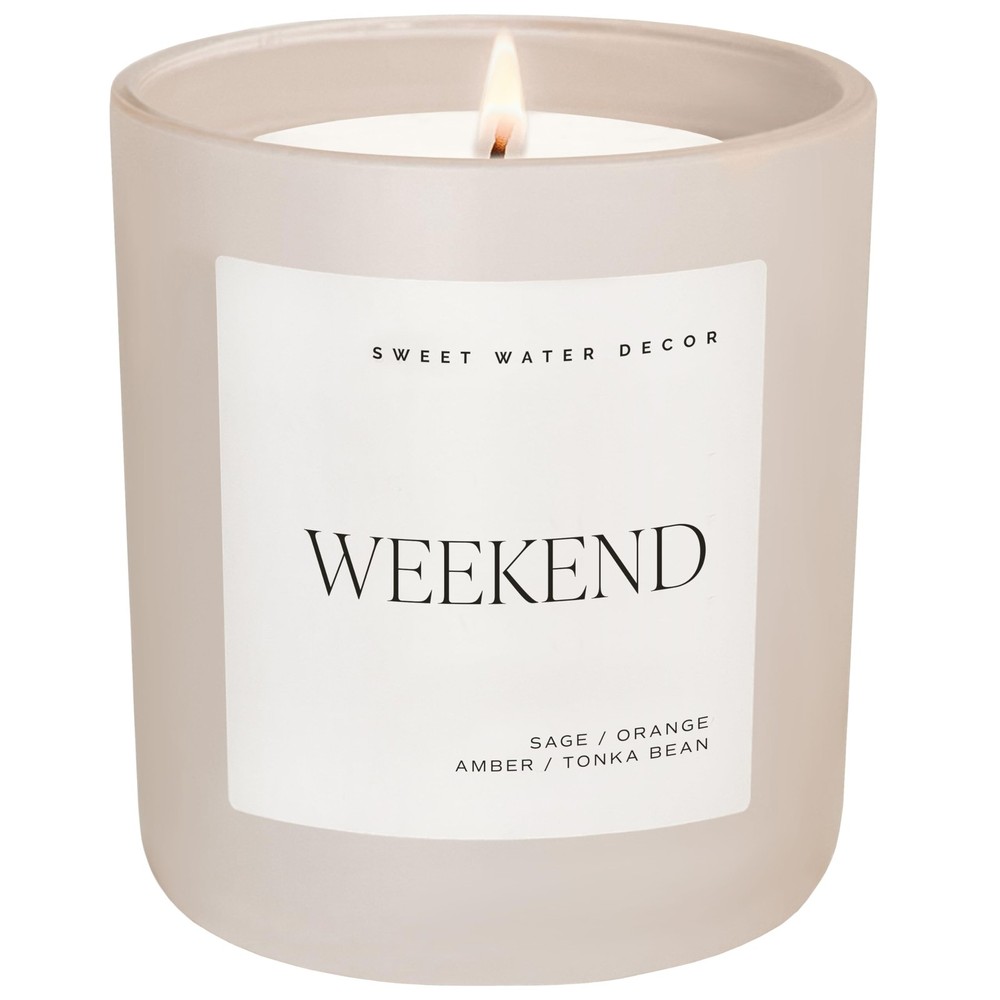 Sweet Water Decor Weekend Candle - Sage, Orange, Amber, Tonka Bean Tan