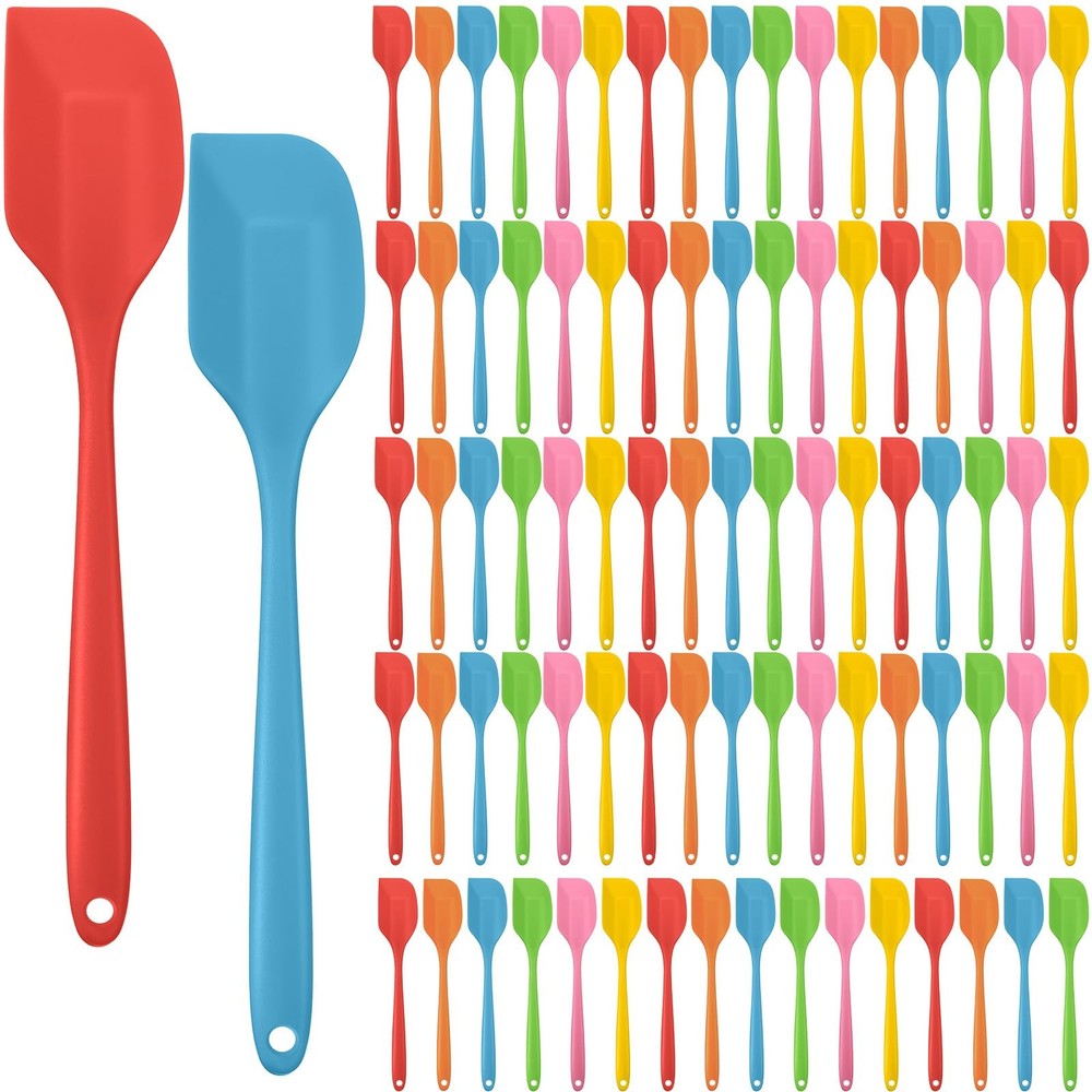 84 Pcs Mini Silicone Spatulas Bulk 8.3 Inch Heat Resistant Scrapers Rubber Sp...