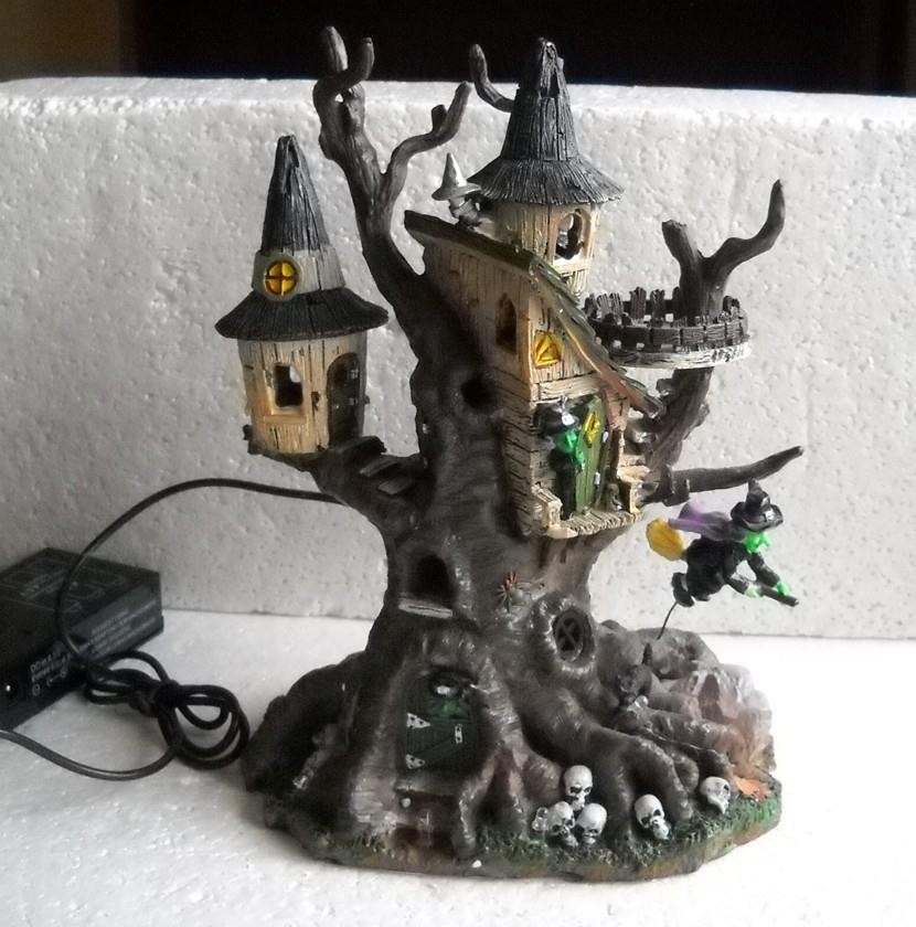 LEMAX Spooky Town Halloween Table Accent WITCHES PERCH #64426 2006 (as is)