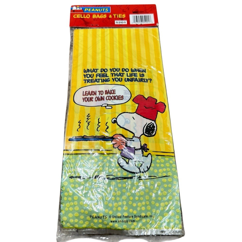 Snoopy Yellow Peanut Cello Bags with Ties New Design