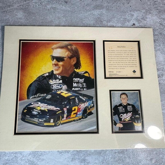 1996 Rusty Wallace #2 NASCAR 11x14 Matted Kelly Russell Lithograph Print