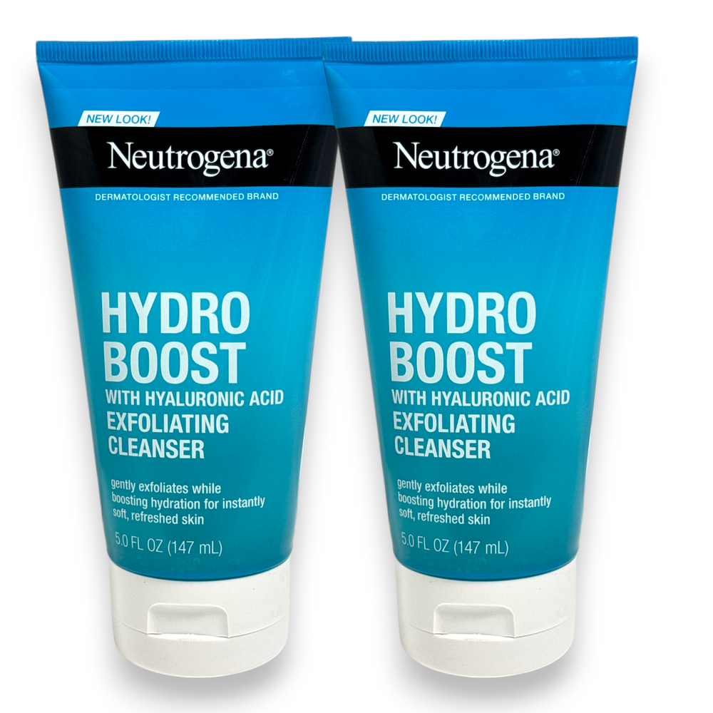 Neutrogena Hydro Boost With Hyaluronic Acid Exfoliating Cleanser 5.0oz. LOT OF 2